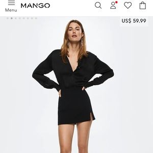 Black slit hem skirt